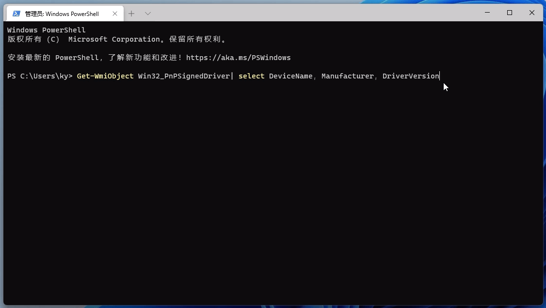 管理员：Windows PowerShell