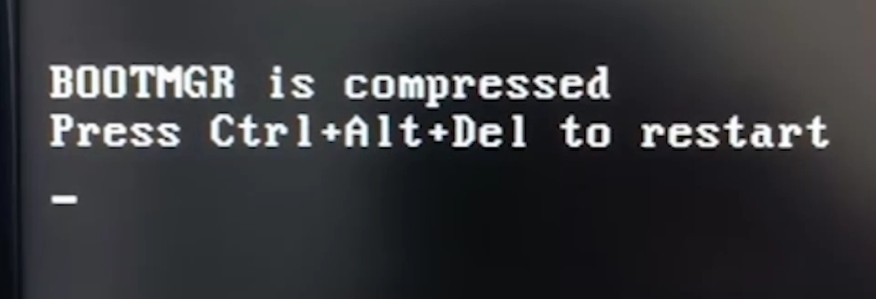 开机时屏幕提示“BOOTMGR is compressed”