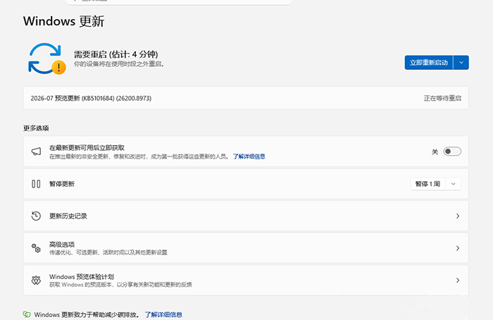 开启接收可选更新